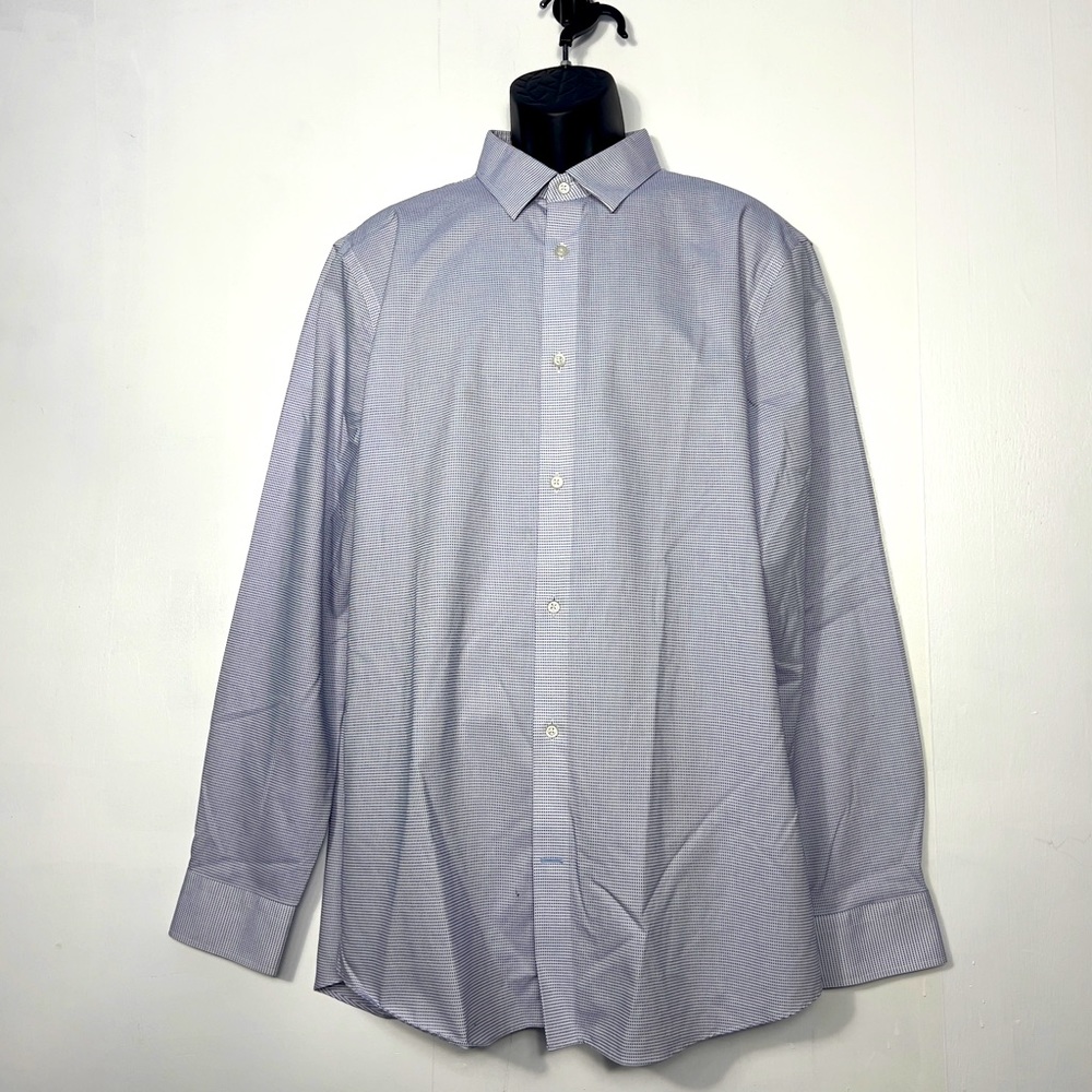 Banana Republic | Mens Slim Fit Dress Shirt | 17-171/2 | Blue Square Design | XL